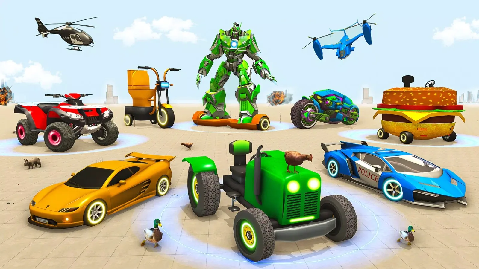 Police Tiger Robot Car Game 3d screenshot 3