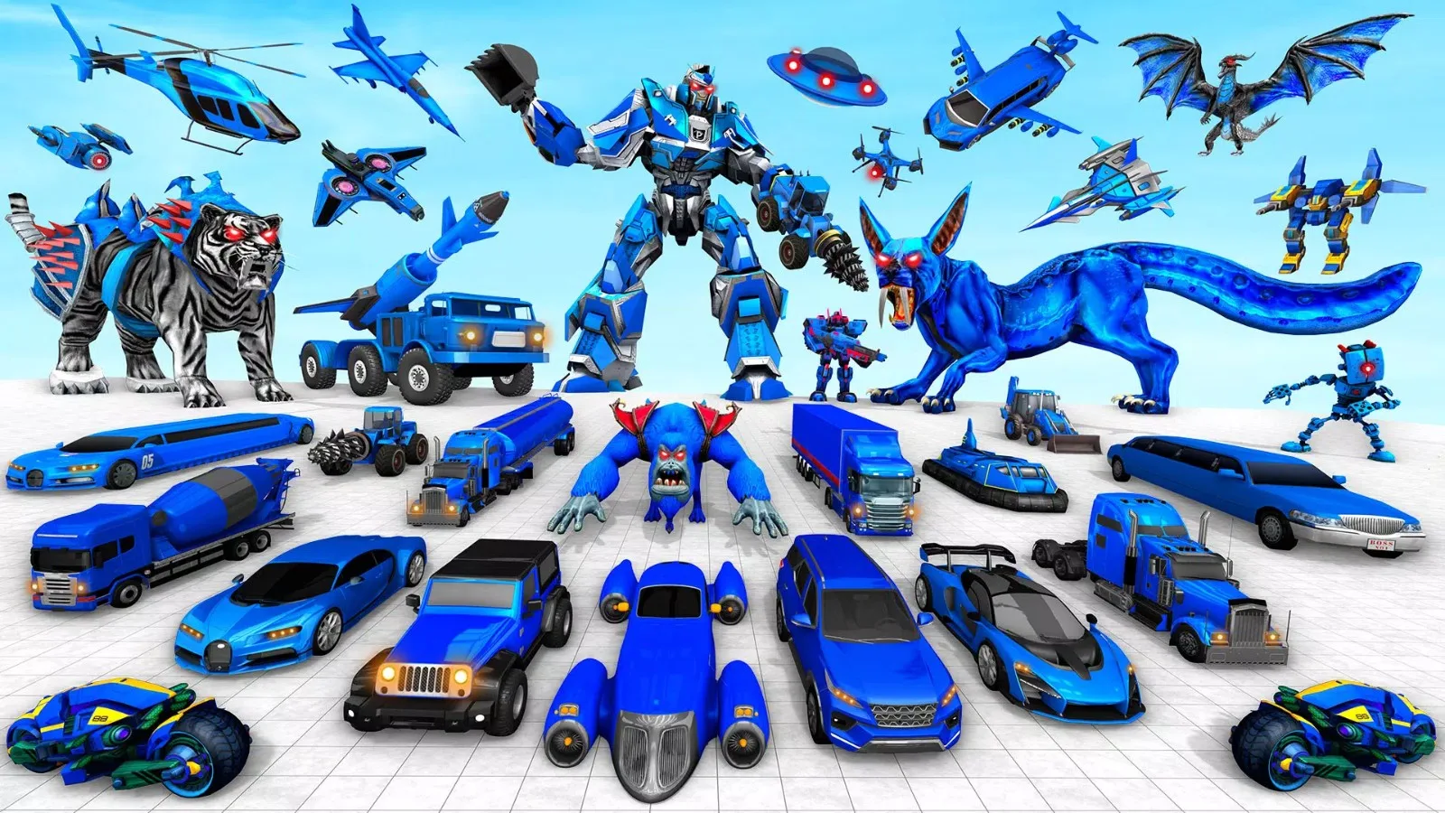 Police Tiger Robot Car Game 3d screenshot 1