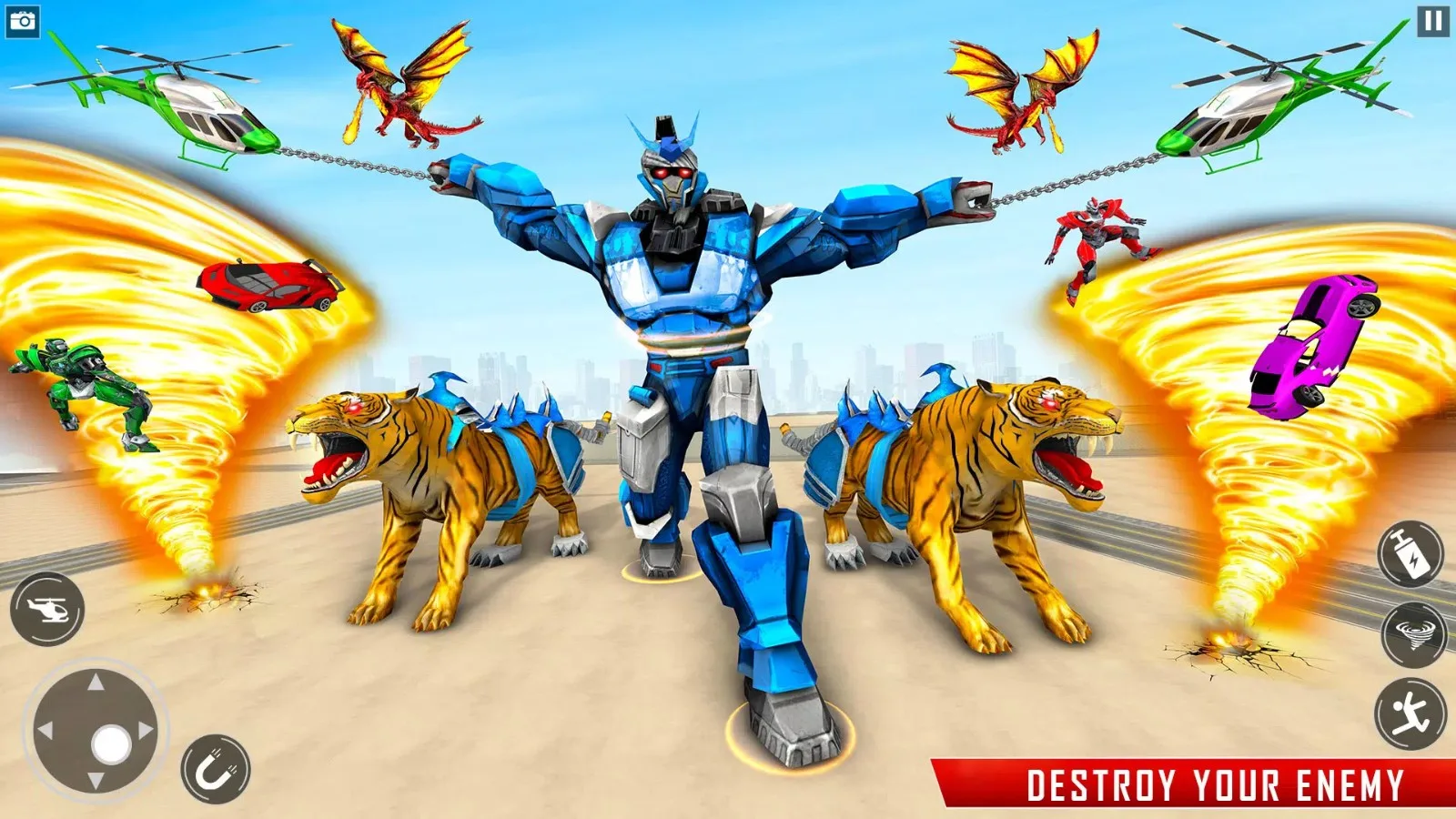 Police Tiger Robot Car Game 3d screenshot 2