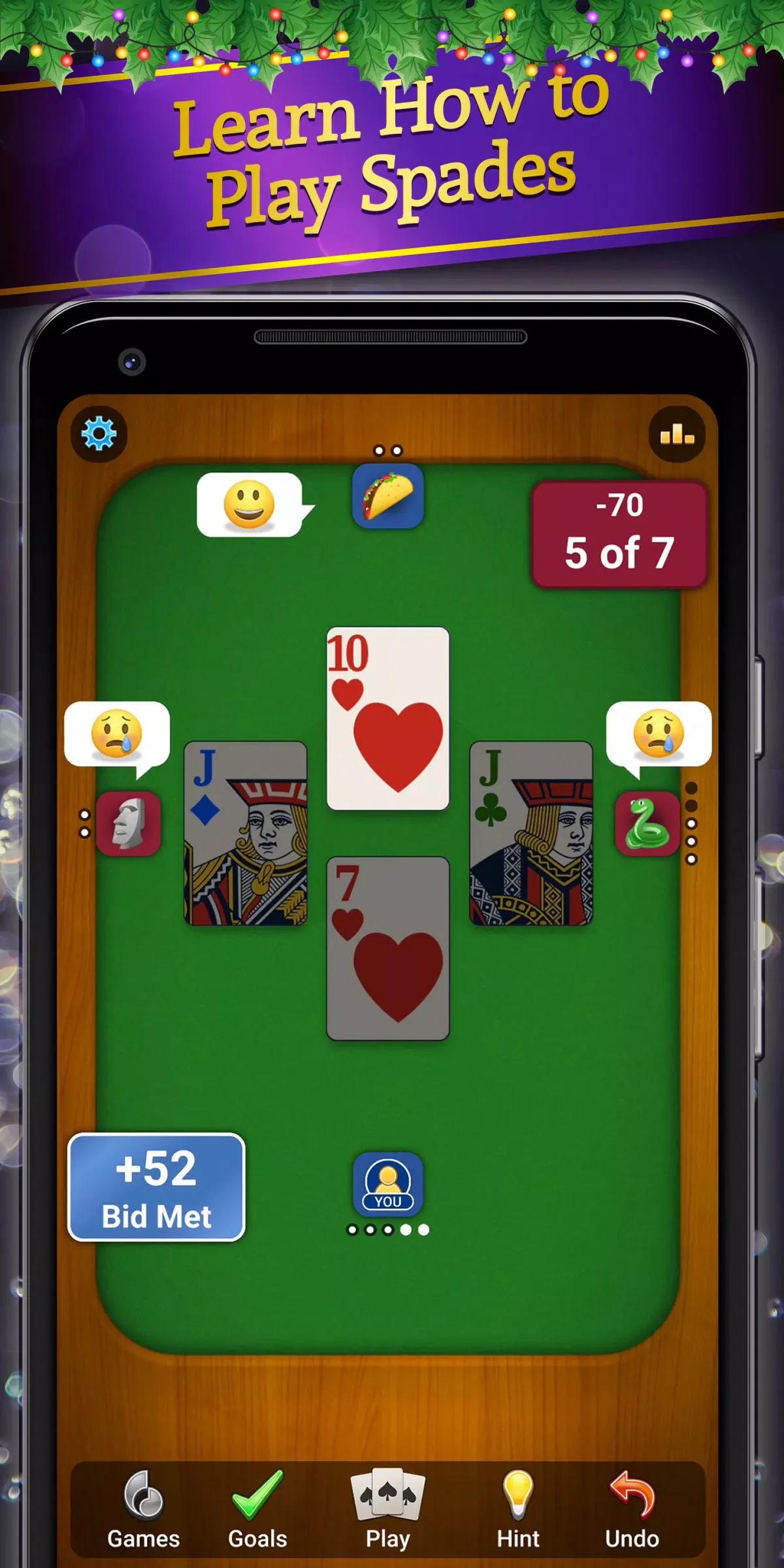 Spades card game online screenshot 1