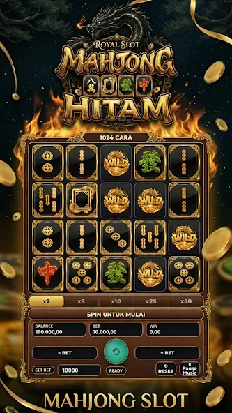 Royal Slots Mahjong Hitam screenshot 2