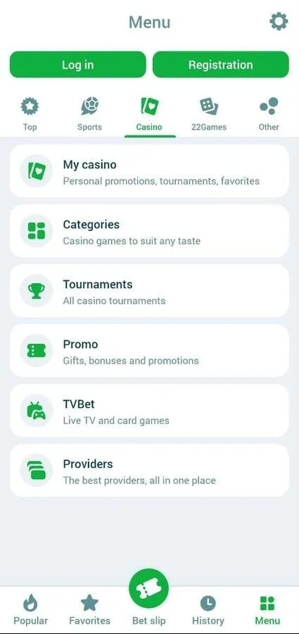 22Bet screenshot 3