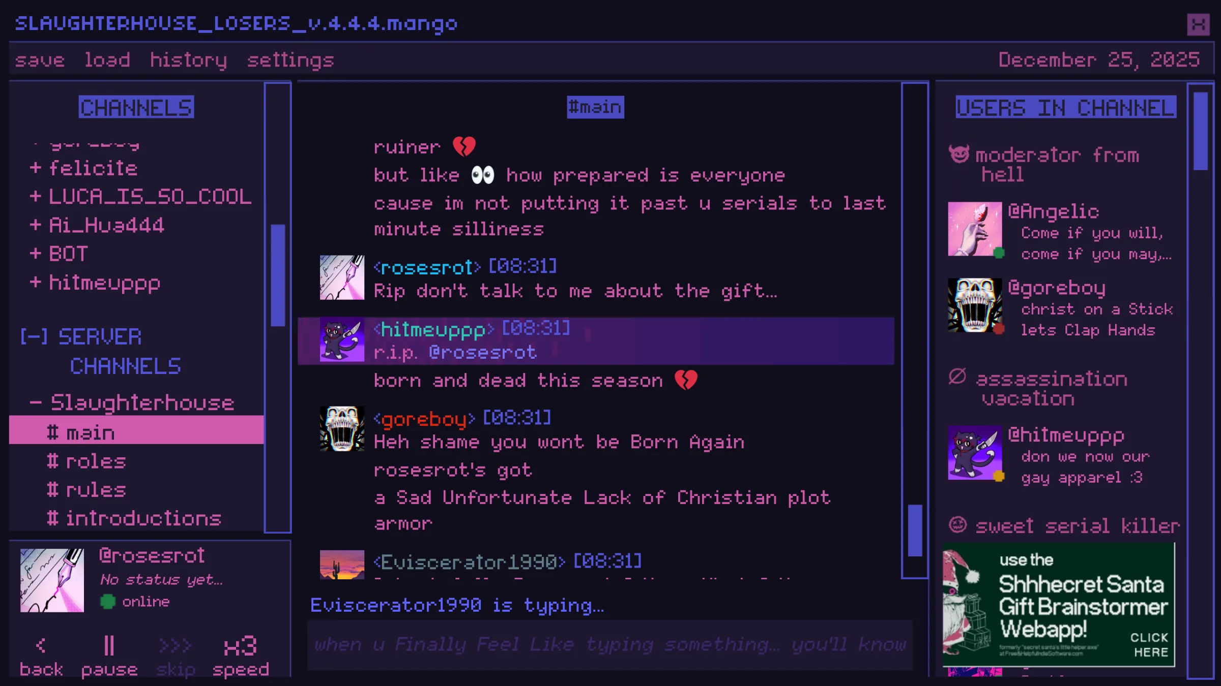 A Killer Chat! Christmas screenshot 4