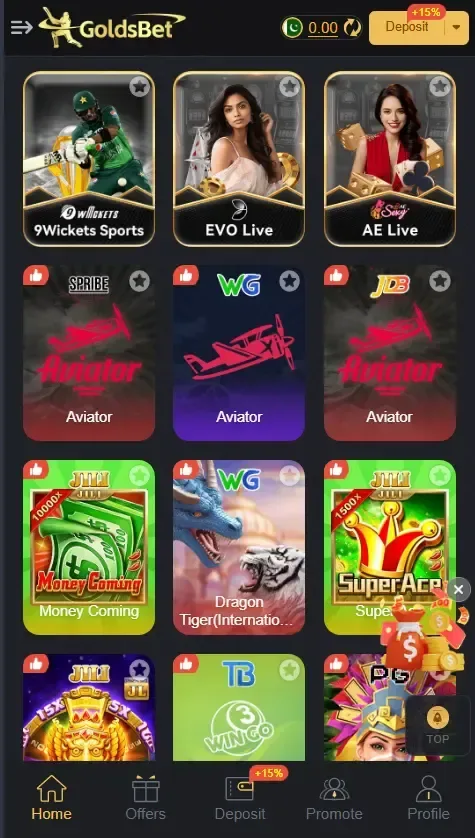 Golds Bet screenshot 1