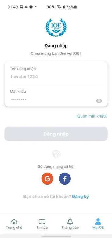 IOE - Thi Tiếng Anh trên mạng screenshot 1