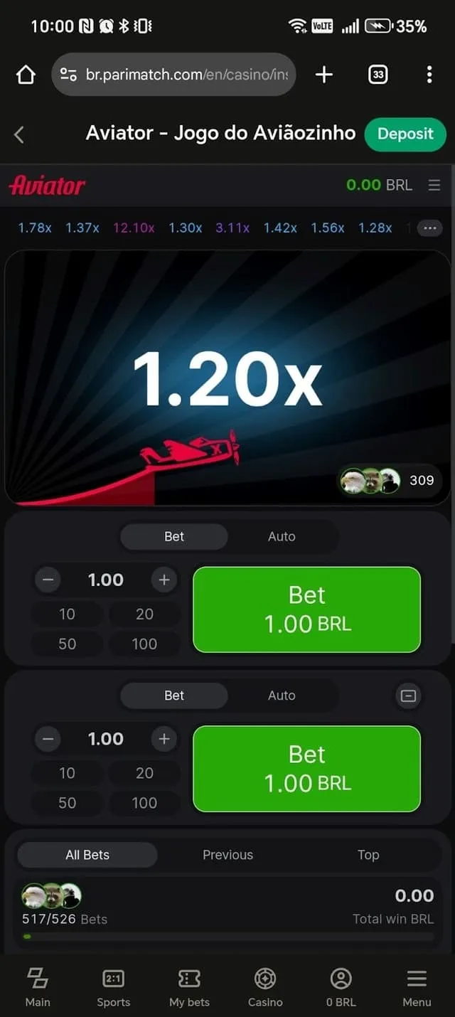 Parimatch screenshot 1
