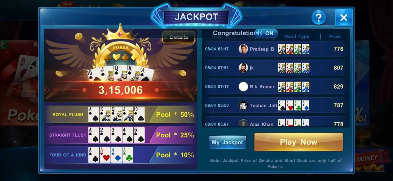 Mojoo Poker Pool screenshot 3