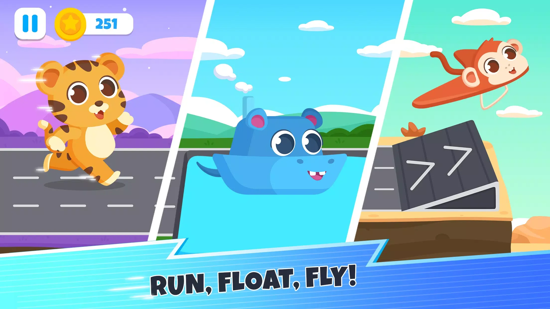 Animal racing games for kids screenshot 1