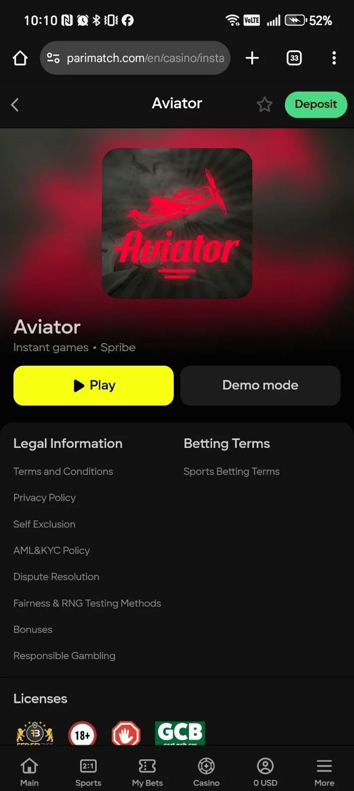 Parimatch screenshot 4