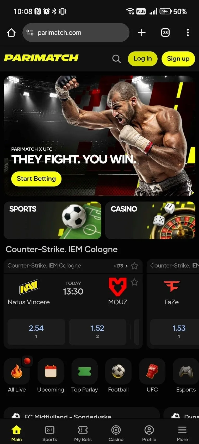 Parimatch screenshot 2