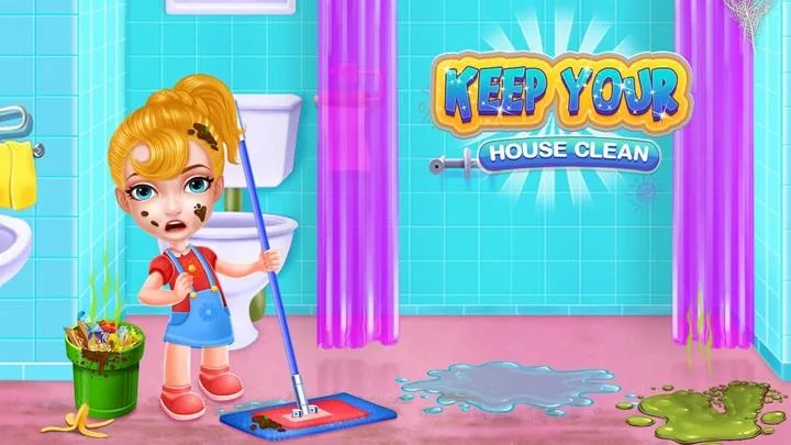 Girl home cleaning fun screenshot 4